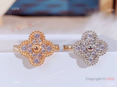 Best Quality V C A Vintage Allhambra Ring with Diamonds